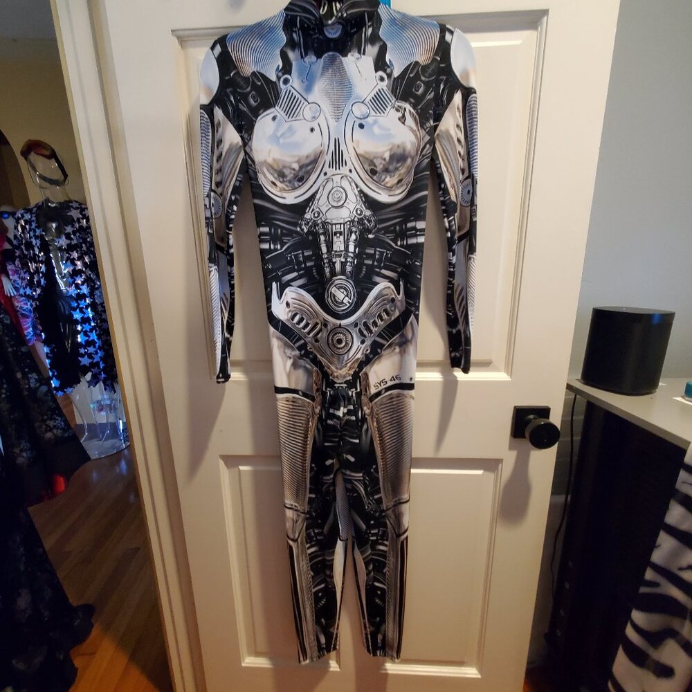 Cyber Robot Festival Cyborg Cosplay Bodysuit Catsuit Rave Costume Robot Futurist